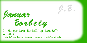 januar borbely business card